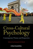 Cross-cultural psychology contemporary themes and perspectives /