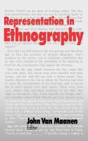 Representation in ethnography /