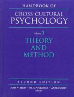 Handbook of cross-cultural psychology.