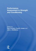 Performance assessment in strength and conditioning /