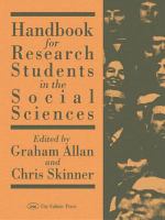 Handbook for research students in the social sciences /
