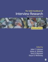 The Sage handbook of interview research : the complexity of the craft /