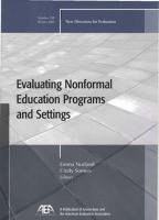 Evaluating nonformal education programs and settings /