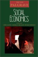 Social economics : the New Palgrave /
