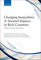 Changing inequalities and societal impacts in rich countries : thirty countries' experiences /