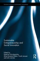 Sustainable entrepreneurship and social innovation /