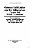 German unification and EC integration : German and British perspectives /