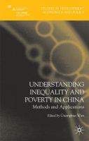 Understanding inequality and poverty in China : methods and applications /
