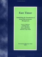 East Timor : establishing the foundations of sound macroeconomic management /