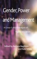 Gender, power and management a cross-cultural analysis of higher education /