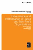 Governance and performance in public and non-profit organizations /