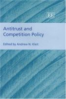 Antitrust and competition policy /