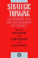 Strategic thinking : leadership and the management of change /