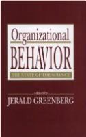 Organizational behavior : the state of the science /