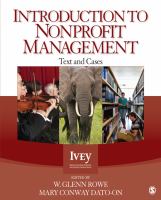 Introduction to nonprofit management : text and cases /