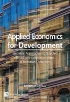 Applied economics for development empirical approaches to selected social and economic issues in transition economies /