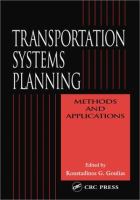 Transportation systems planning : methods and applications /