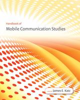 Handbook of mobile communication studies /
