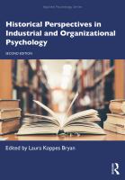Historical perspectives in industrial and organizational psychology /