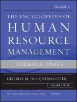 The encyclopedia of human resource management.