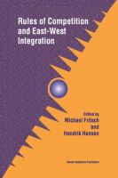 Rules of competition and East-West integration /