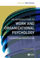 An introduction to work and organizational psychology : a European perspective /