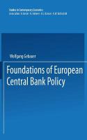 Foundations of European central bank policy /