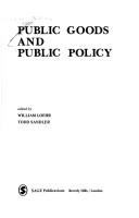 Public goods and public policy /