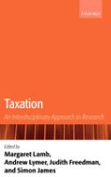 Taxation : an interdisciplinary approach to research /