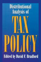 Distributional analysis of tax policy /