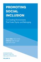 Promoting social inclusion : co-creating environments that foster equity and belonging /