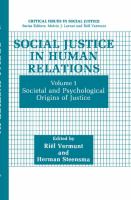 Social justice in human relations /