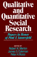 Qualitative and quantitative social research : papers in honor of Paul F. Lazarsfeld /