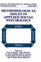 Methodological issues in applied social psychology /