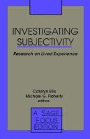 Investigating subjectivity : research on lived experience /