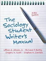 The sociology student writer's manual /