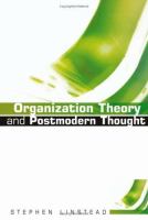 Organization theory and postmodern thought /