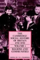 The Cambridge social history of Britain, 1750-1950 /
