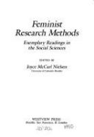 Feminist research methods : exemplary readings in the social sciences /