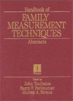 Handbook of family measurement techniques /