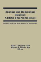 Bisexual and homosexual identities : critical theoretical issues /