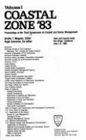 Coastal zone '83 : proceedings of the Third Symposium on Coastal and Ocean Management, Town and Country Hotel, San Diego, California, June 1-4, 1983 /