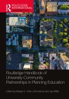 Routledge handbook of university-community partnerships in planning education /