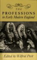 The Professions in early modern England /