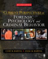 Current perspectives in forensic psychology and criminal behavior /