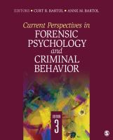 Current perspectives in forensic psychology and criminal behavior /