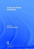Crime and social institutions /