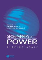 Geographies of power : placing scale /