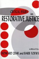 Critical issues in restorative justice /