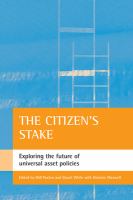 The citizen's stake : exploring the future of universal asset policies /